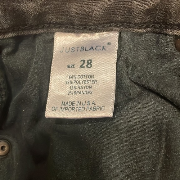 Just Black faded black womens skinny stretchy with raw hem jeans size 28 - Picture 10 of 10
